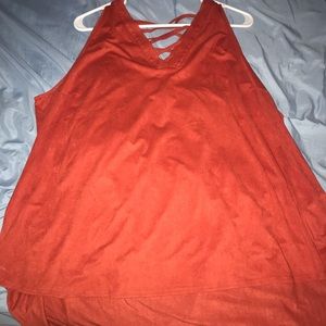 Burnt orange velvet tank top